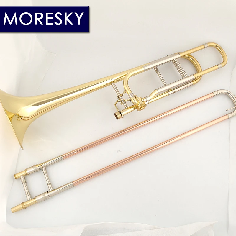 
MORESKY Tenor Trombone Bb/F Tone with Mouthpiece Carry Case Cleaning Cloth MTB-2100 