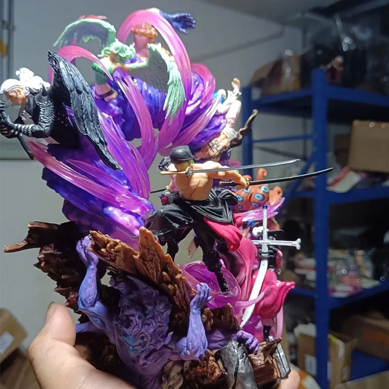 One Pieced King Vice Yama Ghost Luffy anime figures Zoro LS throne Sauron hand statue model display a gift action