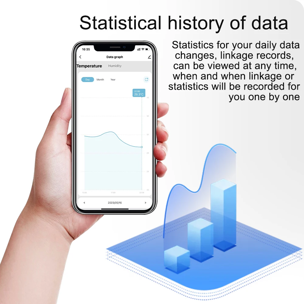 Home Smart Temperature And Humidity Sensor WiFi Zigbee Tuya Smartlife App Remote Monitor Indoor Hygrometer Controller