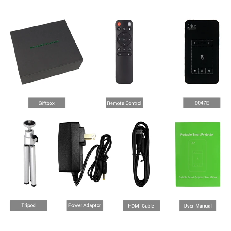 LED rgb Mini portable pocket Dlp projectors android 9.0 1/32GB BT4.2 Built-in battery beamer video mini 4k UHD Dlp projectors