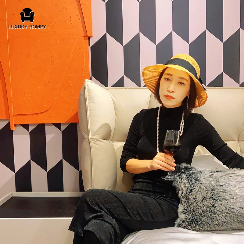 beauty italian bed luxury bedroom sets furniture master bedroom queen bed Genuine leather modern designs luxury bed