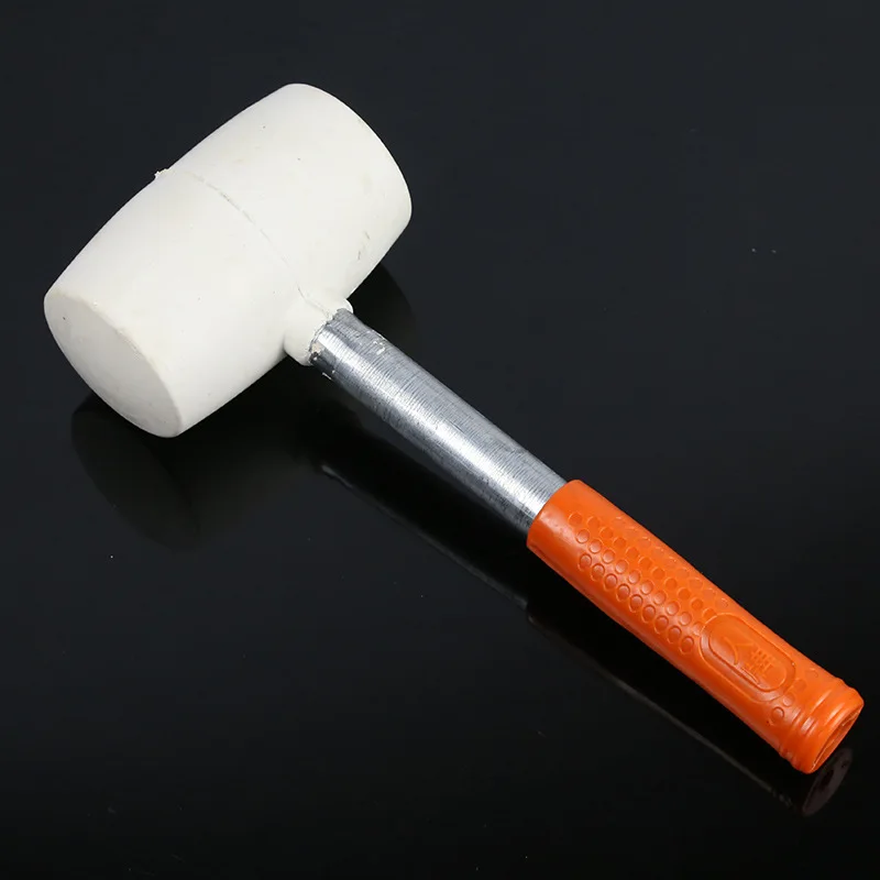 White Steel tube handle rubber mallet hammer