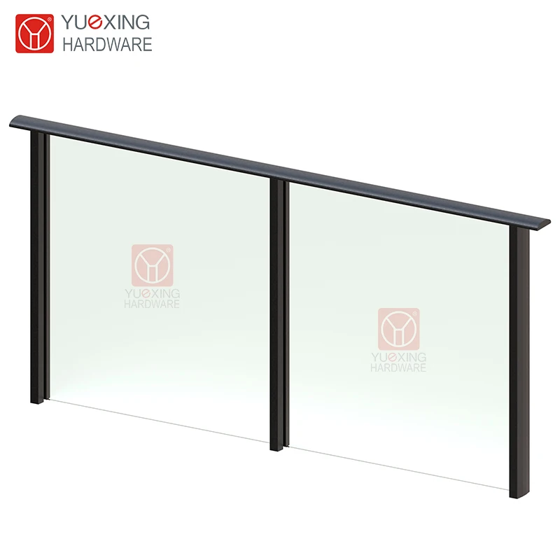 Balcony Veranda Aluminum post Railing Safety Simple Design Glass balustrade handrail