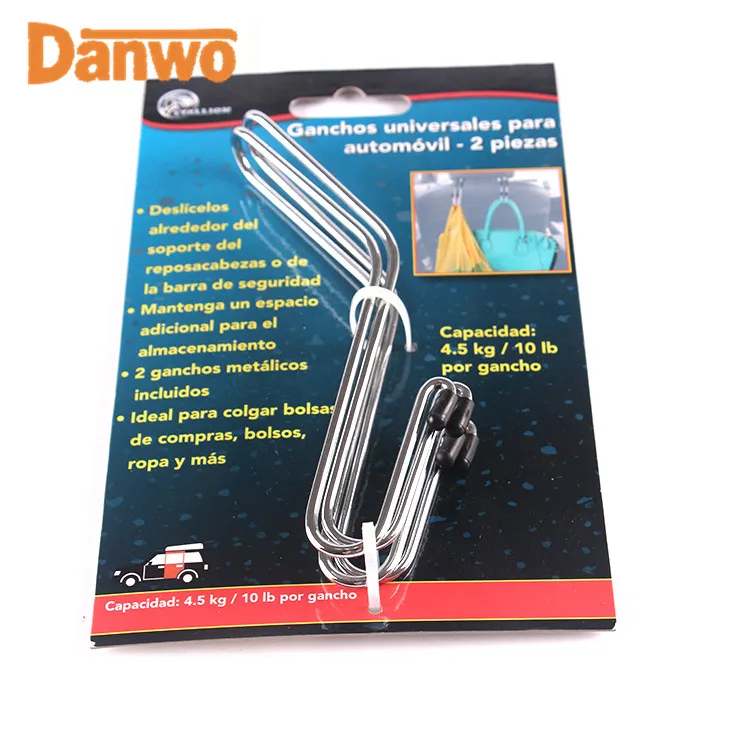 hot metal stainless steel strong durable universal  headrest seat back bag purse hanger organizer car hook for handing clothes