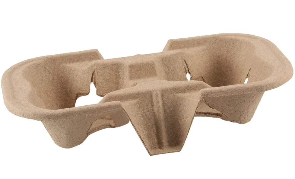 2 Cup Carrier Tray Disposable Coffee Cup Holder Tray Drink Holder Biodegradable Drink Carrier