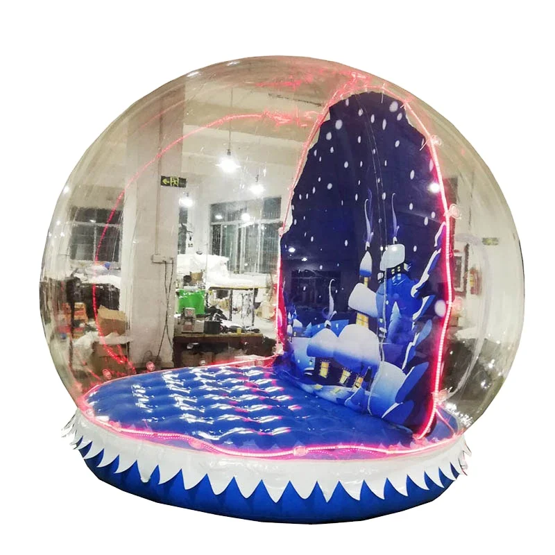 Outdoor Decorations Clear Dome Christmas Human Life Large Size Inflatable Snow Globe For Live Show