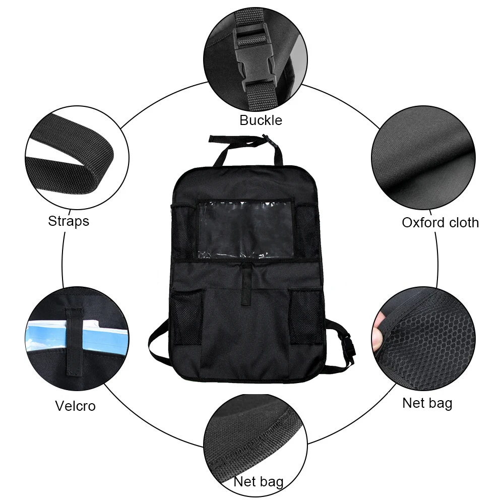 
Kids Back Seat Car Storage Bag Accessory Travel Polyester Car Back Seat Organizer Car Organizer 