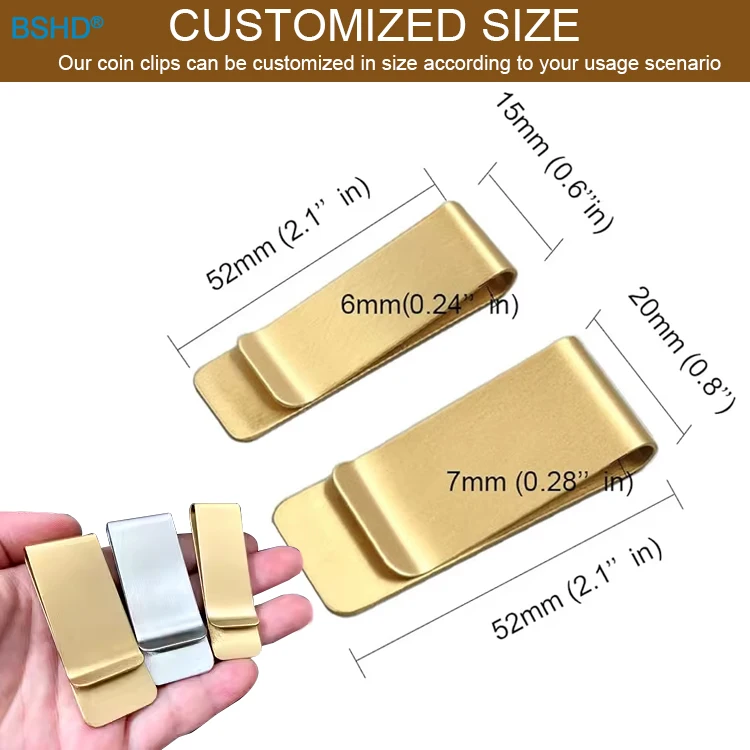 Factory Best Seller Blank Silver Stainless Steel Pocket Holder Wallet Metal Custom Logo Money Cash Clip