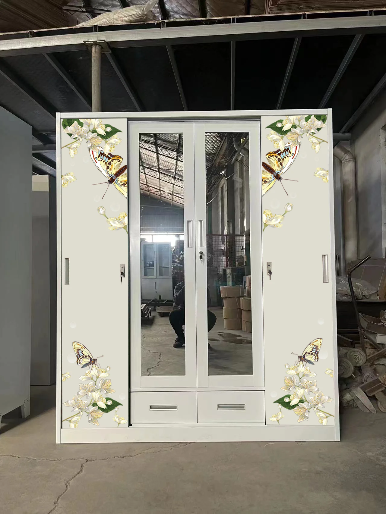 4 door clothing steel locker wardrobe metal almirah design wardrobes bedroom modern metal steel