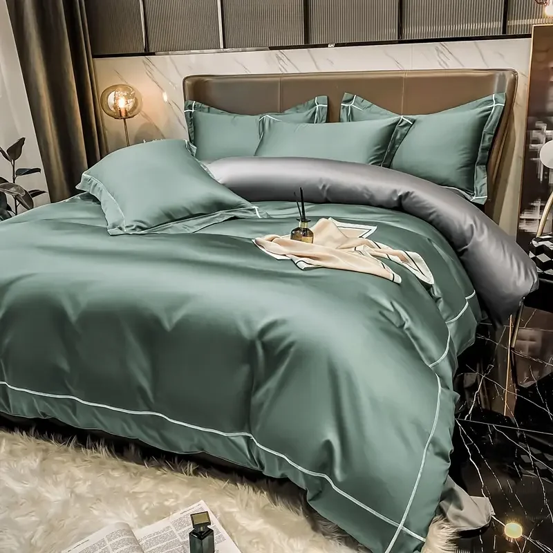 Factory Wholesale Luxury design cheap 100% cotton stain embroidery bed sheet hotel bedding set duvet cover pillowcase flat sheet