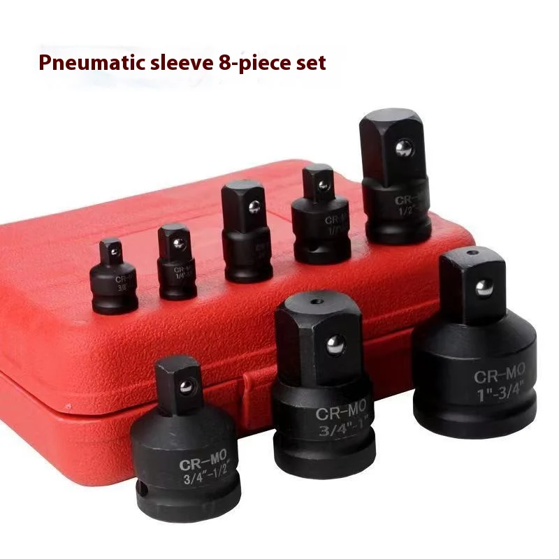 8 Pcs Conversion Universal Joint Accessories Pneumatic Sleeve Adapter Head Heavy Duty Impact Socket Adapter Tool Set
