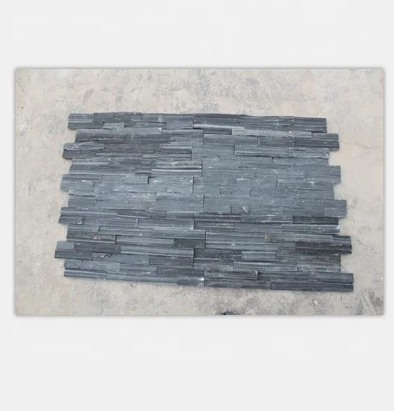 Hot sale black classical natural cultural stone villa exterior wall tile TV wall