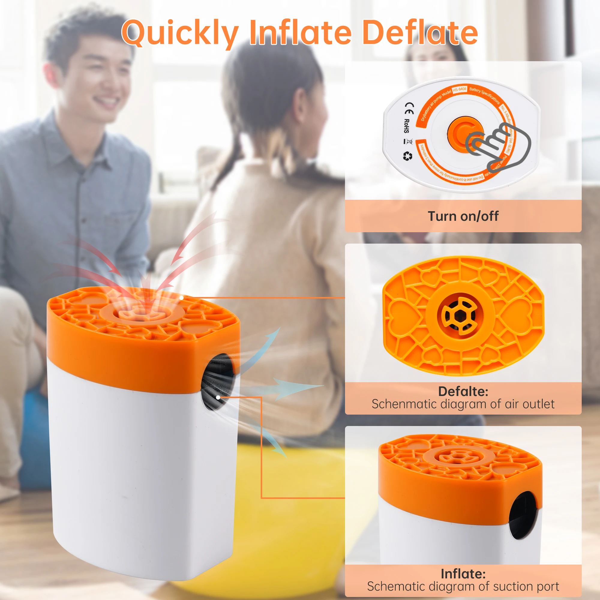 battery air pump outdoor camping sport portable mini dry cell battery powered air pump