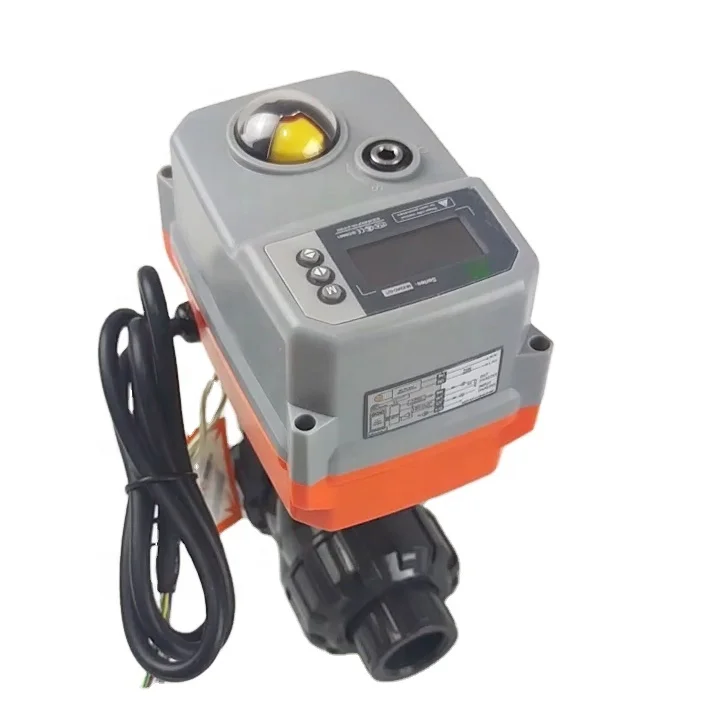 Electric and pneumatic actuator duplex Pvc plastic 2-way pneumatic control ball valve