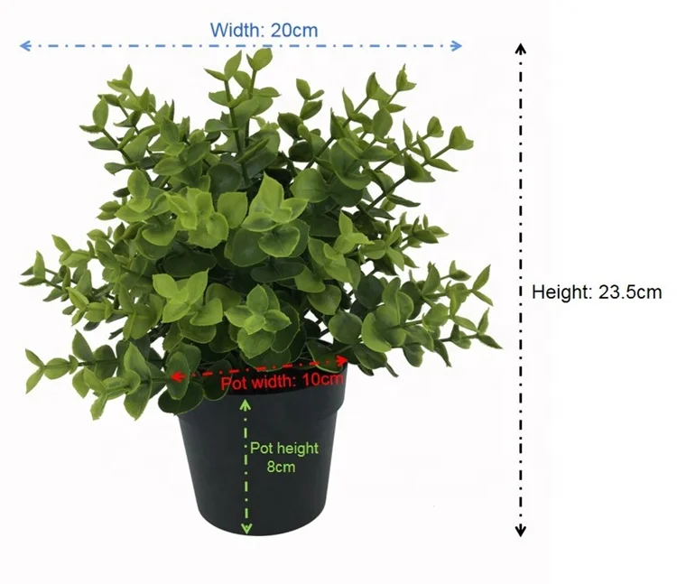
Amazon fast delivery hot sale Nature touch Artificial eucalyptus leaves bonsai grass potted for home decor indoor decoration 