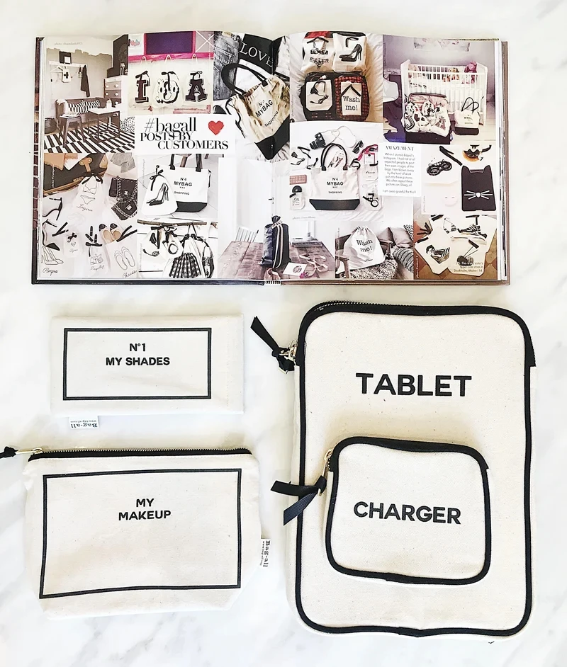 Ginzeal Cosmetic Bag Gifts Custom Logo Printed Zipper Makeup Bag Luxury Cotton Small Canvas Coin Pouch Travel Cosmetic Bag