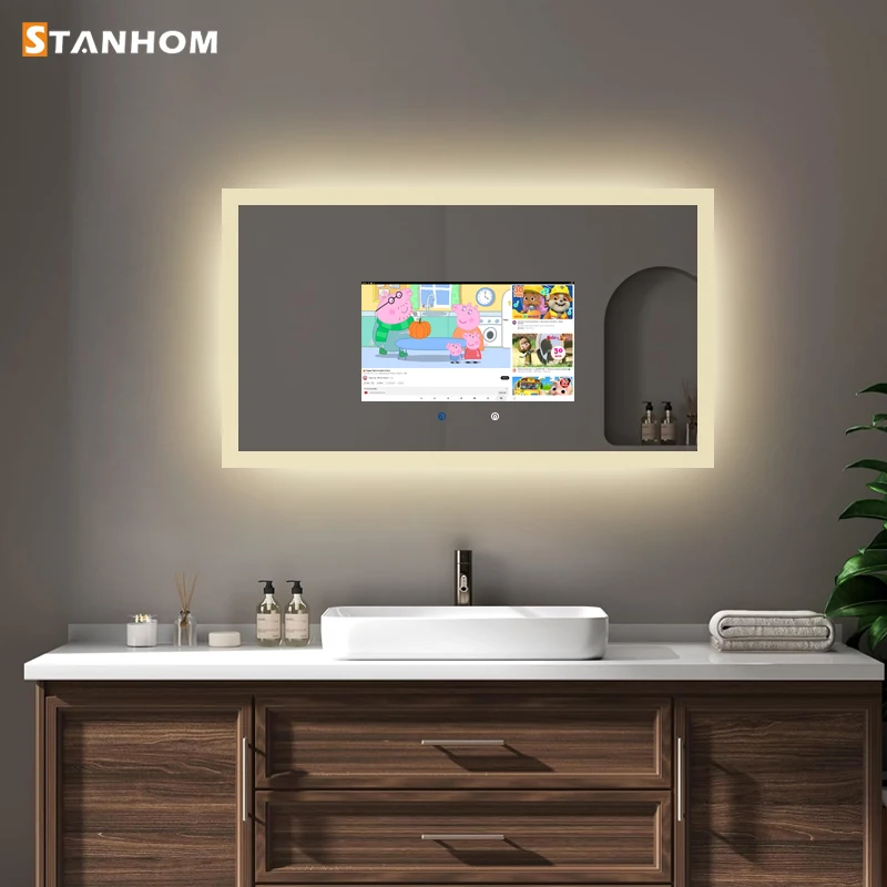STANHOM Bathroom Android 11 Smart LED Touch Screen Mirror