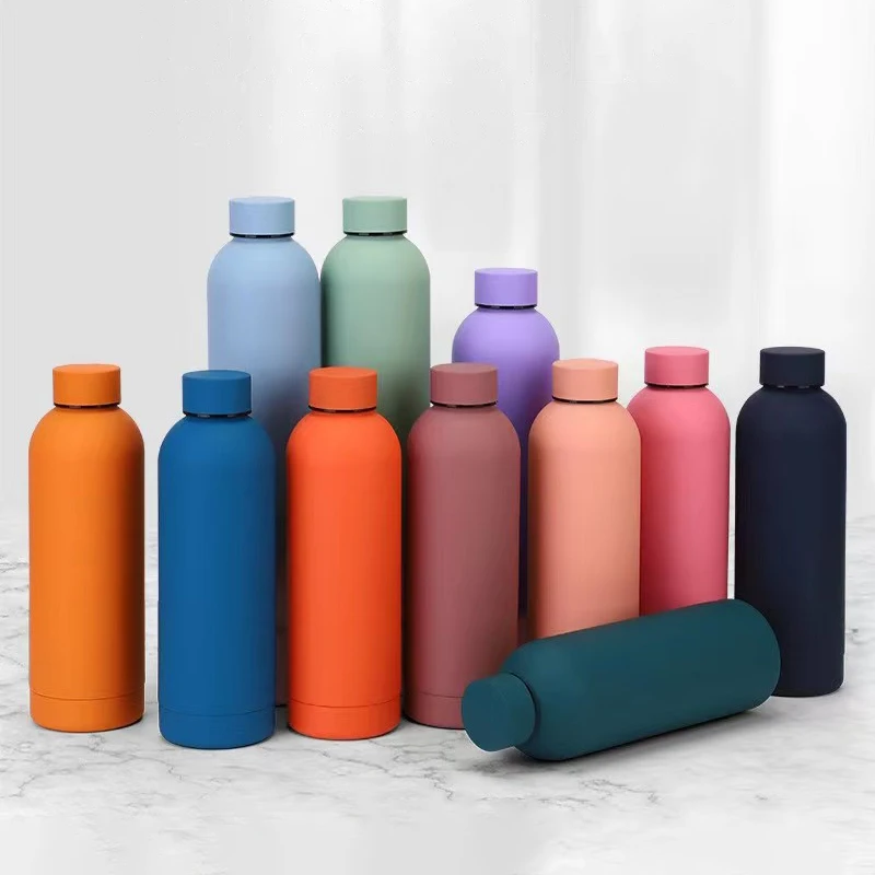 FANGYUAN Eco friendly finger belt double wall stainless steel thermos vacuum flask metal water bottles for kids school Kawaii