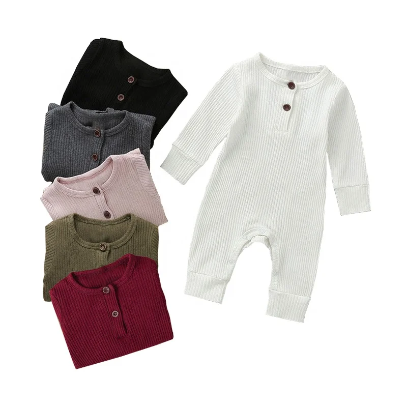 overrun korean knit baby girl infant toddler clothing jumpsuit rib romper clothes for baby girl boy