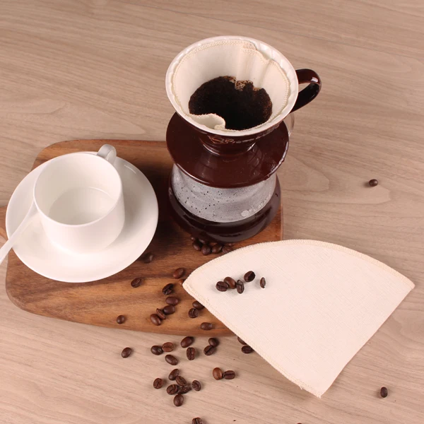 
Coffee Filter BOSI Reusable 100% Organic Cotton Coffee Filter for Hario v60-02 dripper Reusable Coffee Filters Handmade 