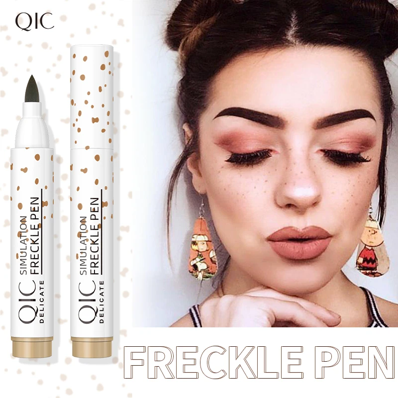 Natural Lifelike Fake Freckles Makeup Pen Magic Freck Brown Freckles Makeup Tool Long-Lasting Waterproof Dot Spot Pen for Makeup