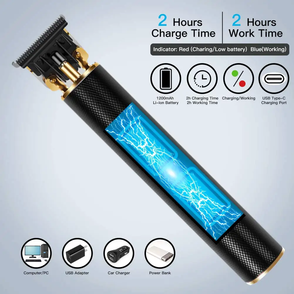 Usb Rechargeable Black Mini Professional Hair Cutting Cut Barber Cordless Electric Hair Clippers Men Hair Trimmer