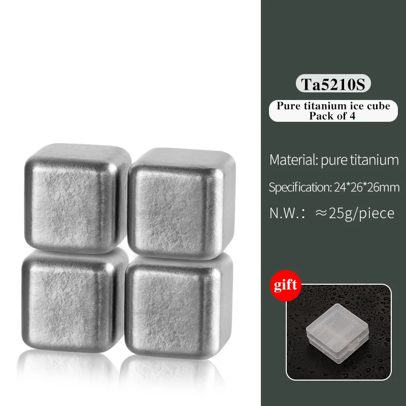 Whisky Stones Titanium Reusable Food Grade Wine Cooling Cube Chilling Rock Party Bar Tool gift set Ice Cubes