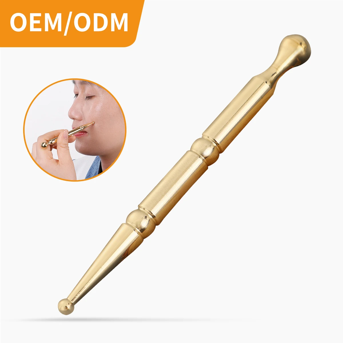 dropshipping products 2024  Brass gua sha stick facial beauty foot point ear point probe head massage l massage tools