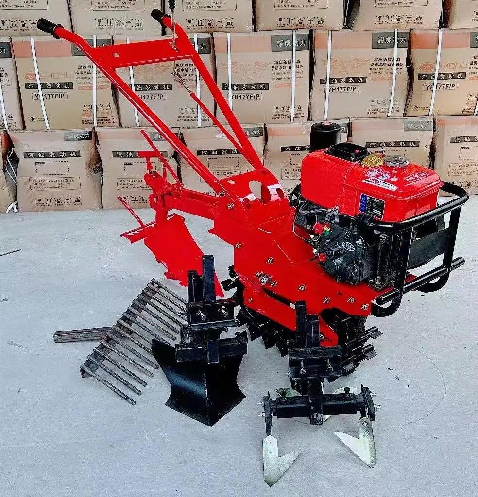 Factory Direct Agricultural Cultivator with Gasoline Engine Mini Power Tiller for Plowing and Sowing