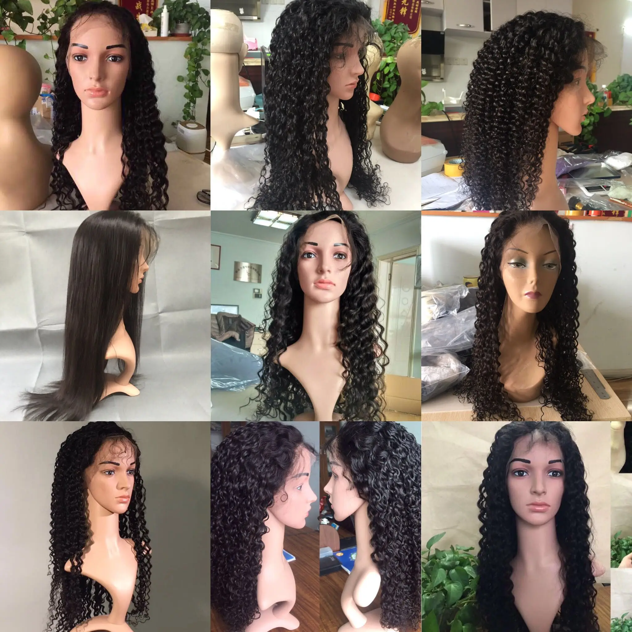 customized any red blonde orange blue yellow highlights brown color 100 raw Human Hair long Straight virgin Hair Front Lace Wigs