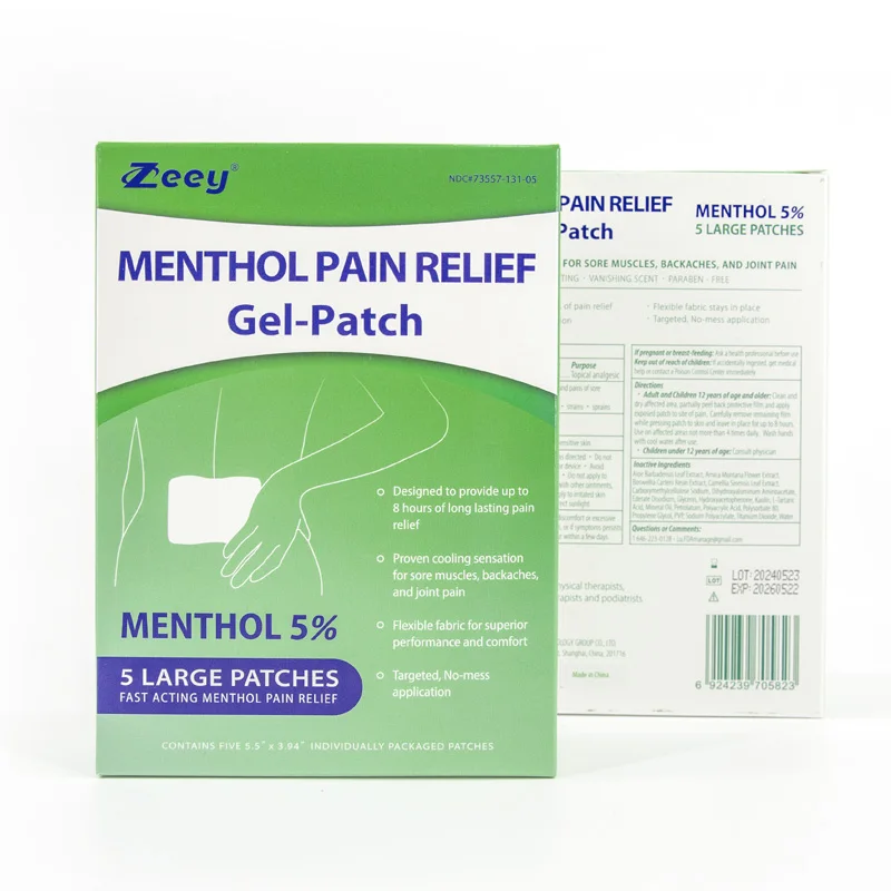 ZEEY Menthol Muscle Pain Relief Gel Patch Cooling Effect for Sore Neck Shoulders Parches Para El Dolor