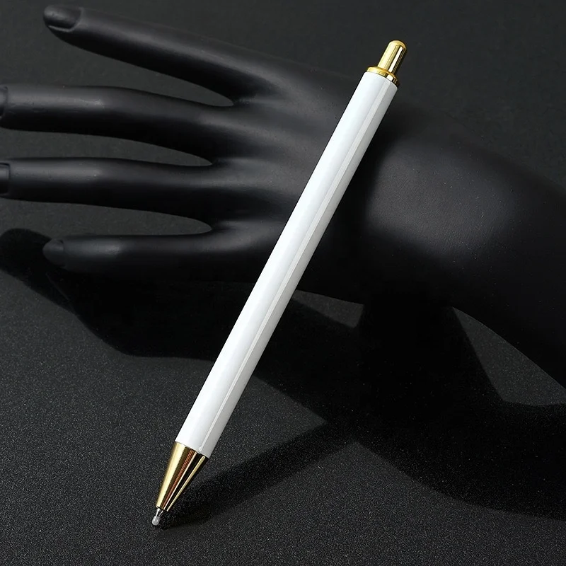 Heat Transfer Sublimation Epoxy Stainless Steel Retractable White Ballpoint Pen for Advertising Gift