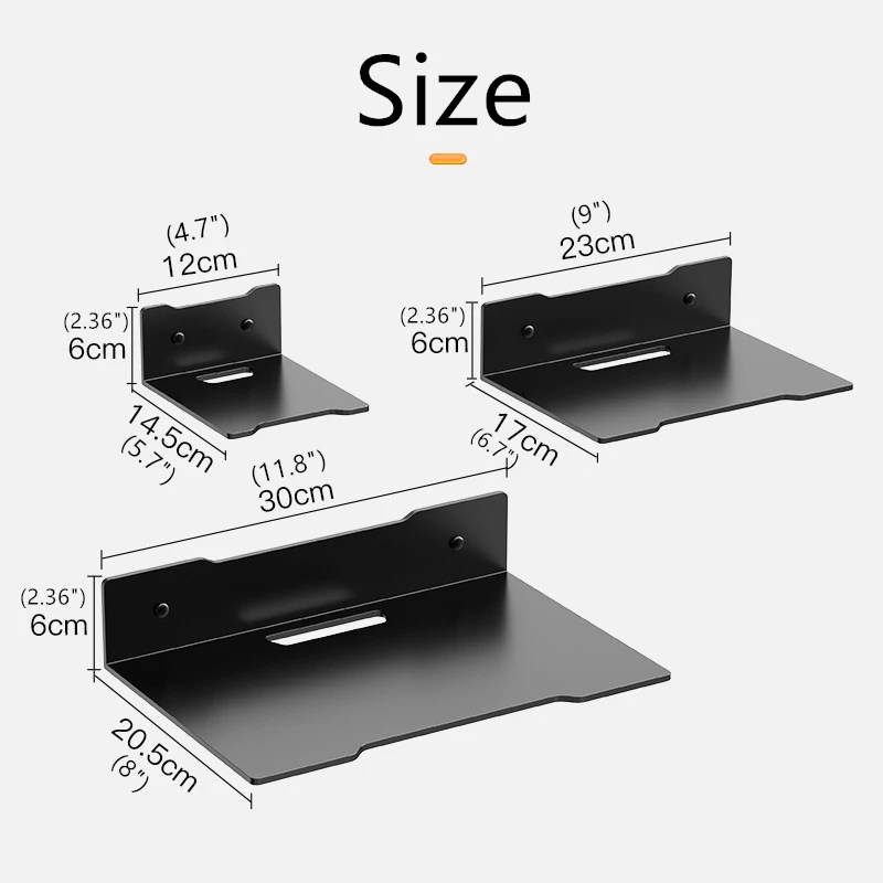 Home Decor Alloy Steel Floating Shelves Metal Shelf brackets single layer wall decor