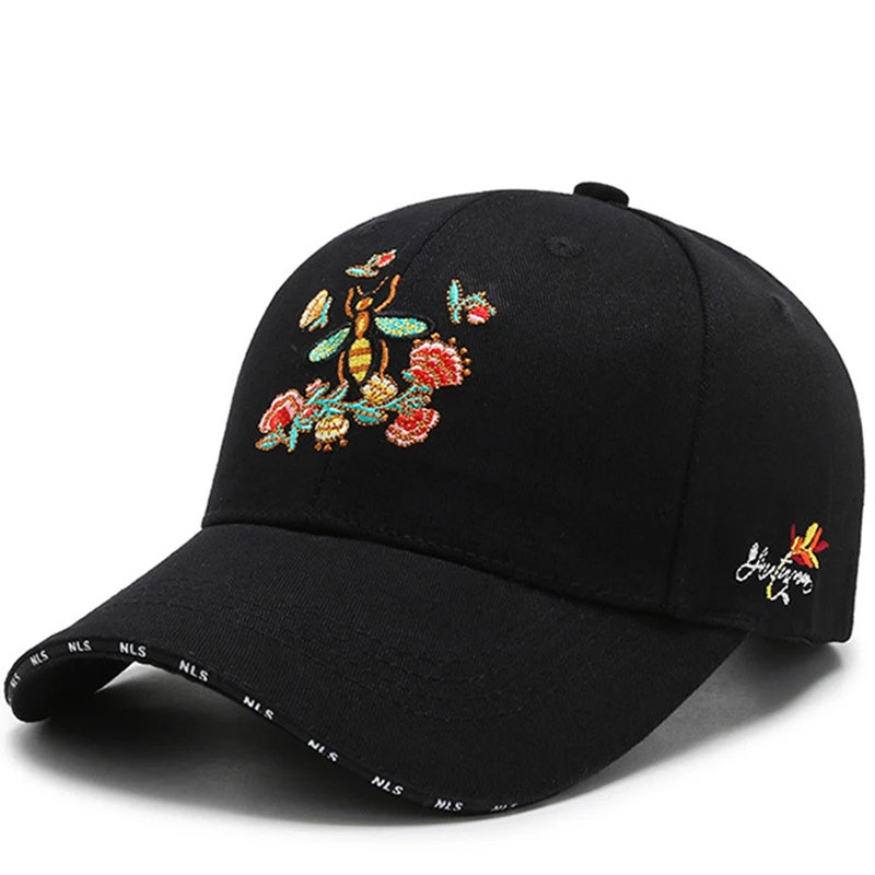 
Amazon hot sell design golf baseball cap cute bee flat embroidery luxury fashion girls sandwich baseball cap 