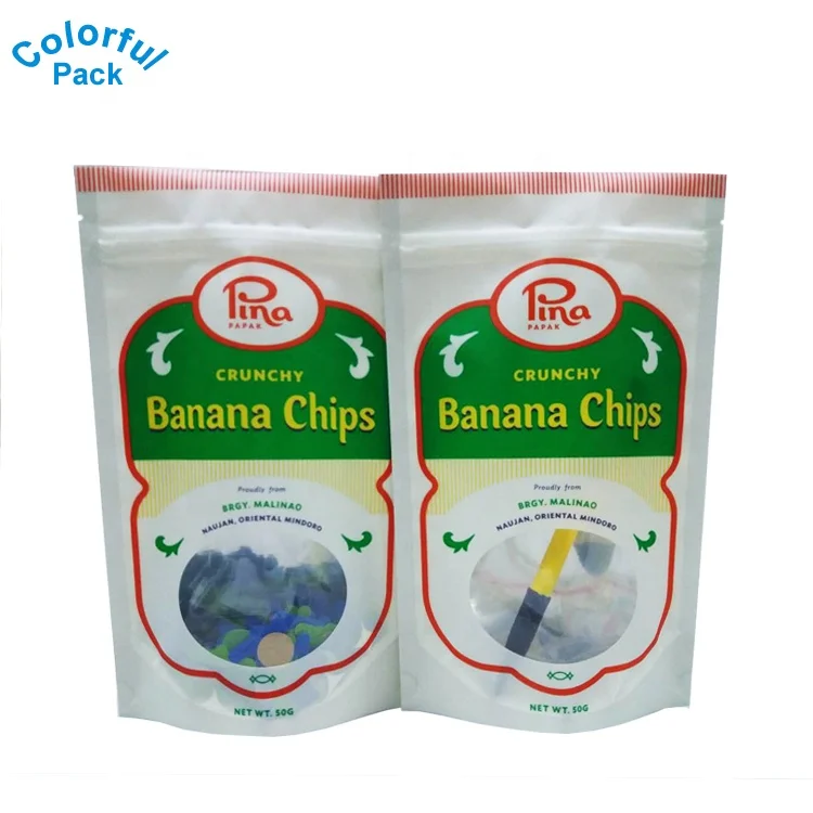 50g 100g 250g 500g 1kg custom moisture proof snack food plantain chips packaging bags