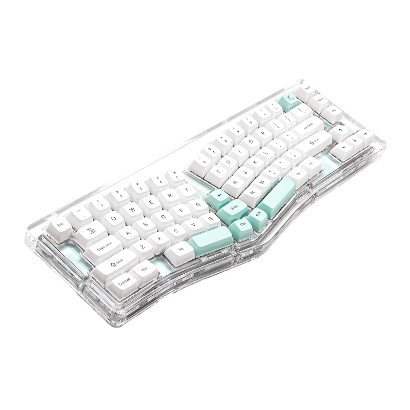 Alice72 Keys Crystal Keycaps Keyboard DSA Irregular Split Wireless Mechanical Mini Multi Device Convenient Switch Keyboard