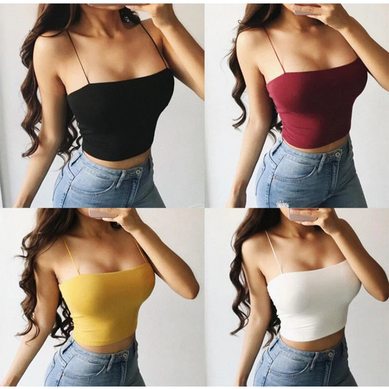 TONGYANG Sexy Womens Tops Summer Workout Tank Top Fitness Bralette Bustier Top Sleeveless Camisole Crochet Croptop Bralet