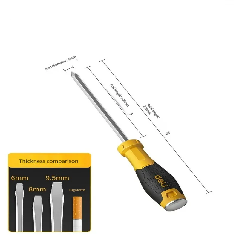 Superior product DL6270061 slotted core screwdriver can hit the plum driver set super hard long rod strong magnetic flat cross