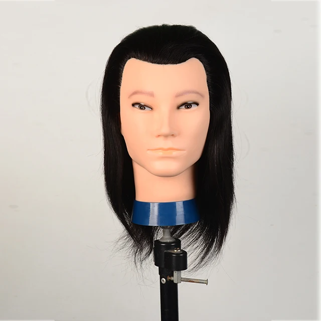 100% natural malr hair mannequin head for hair salon school training for barber shop hairdresser