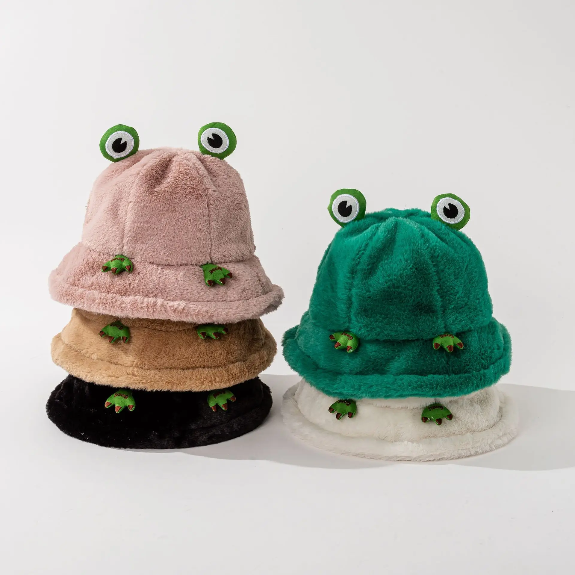 Высокая мода теплая Милая Комфортная Зимняя шляпа-ведро для косплея плюшевая лягушка ведро шляпа