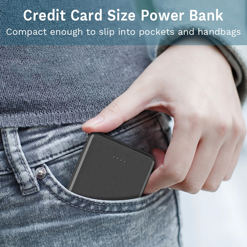 
Super Flat Portable Slim Pocket Small Size 5000 mAh Phone External Battery Charger 5000mAh Mini Power Bank 
