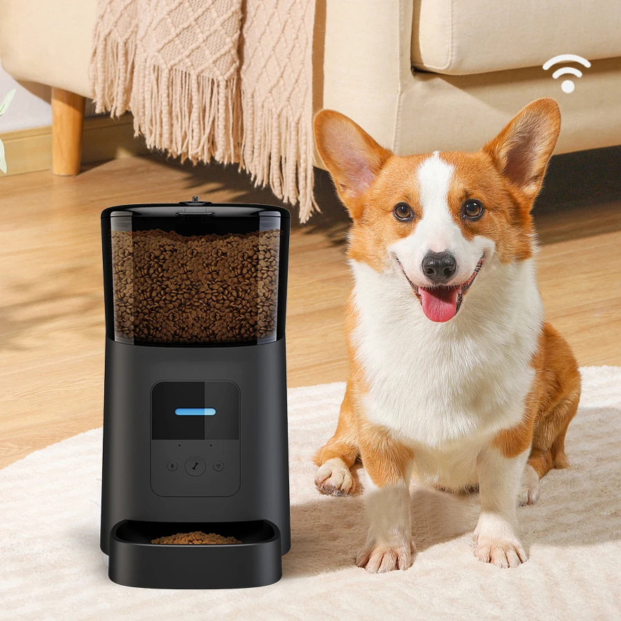 Tuya Dog Cat Smart Pet Feeder Wifi Mobile Phone App Remote Control Microchip Automatic Pet Feeder With 6L