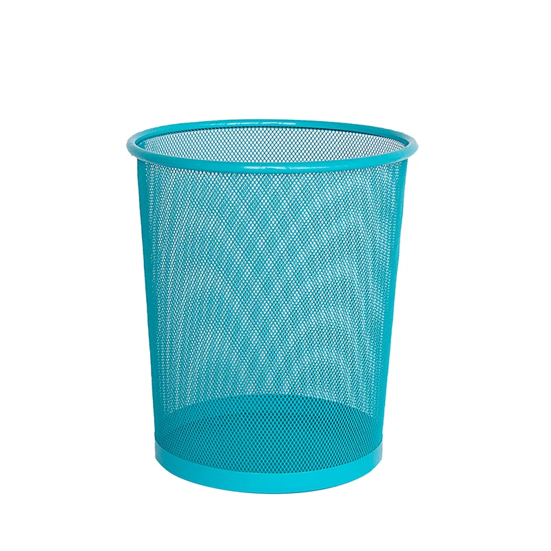 Home Iron Mesh Metal Pedal Bin Waste Basket Stainless Steel Trash Can Bedroom Office Garbage Paper Clutter Waste Basket