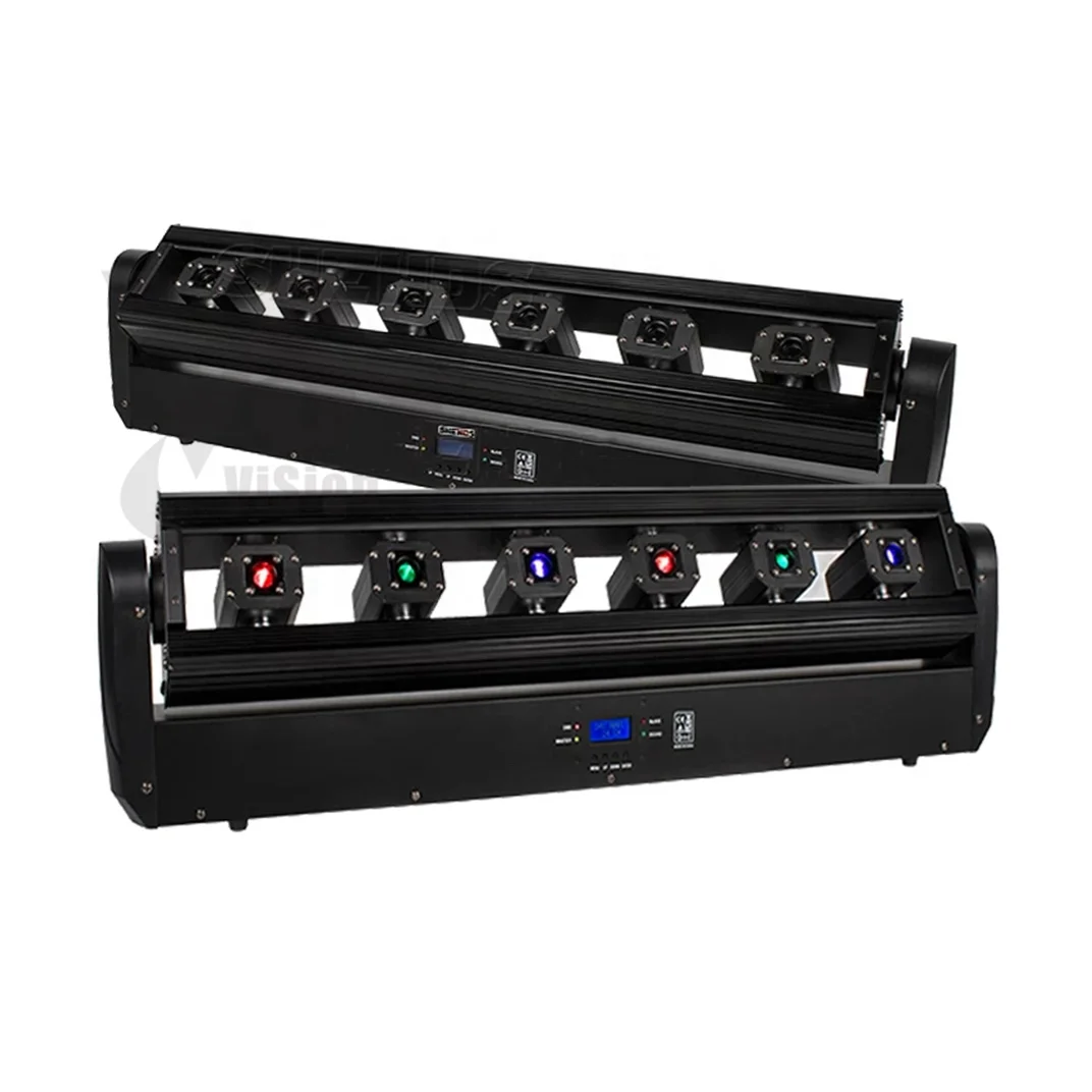 RGB Laser 6 Eyes Laser Moving Bar 6x500mW Bar Beam Moving Head Light DJ Party Disco Wedding Stage DMX Control Projector