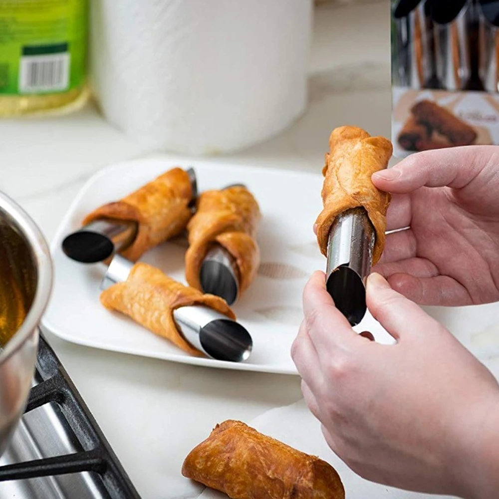 6Pcs premium high quality dessert cake cream hole round food grade stainless steel cannoli tubes