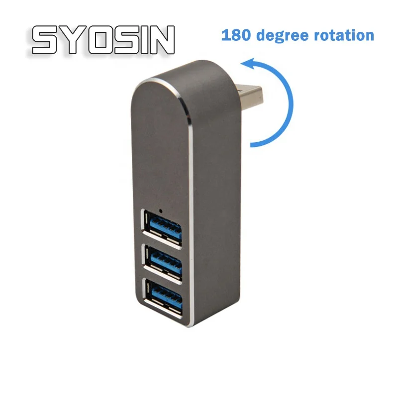  Syosin USB 3 0 концентратор 180 Поворотный мини-2021 креативный дизайн в 1 портативный USB3.0 разветвитель адаптер для портативных ПК