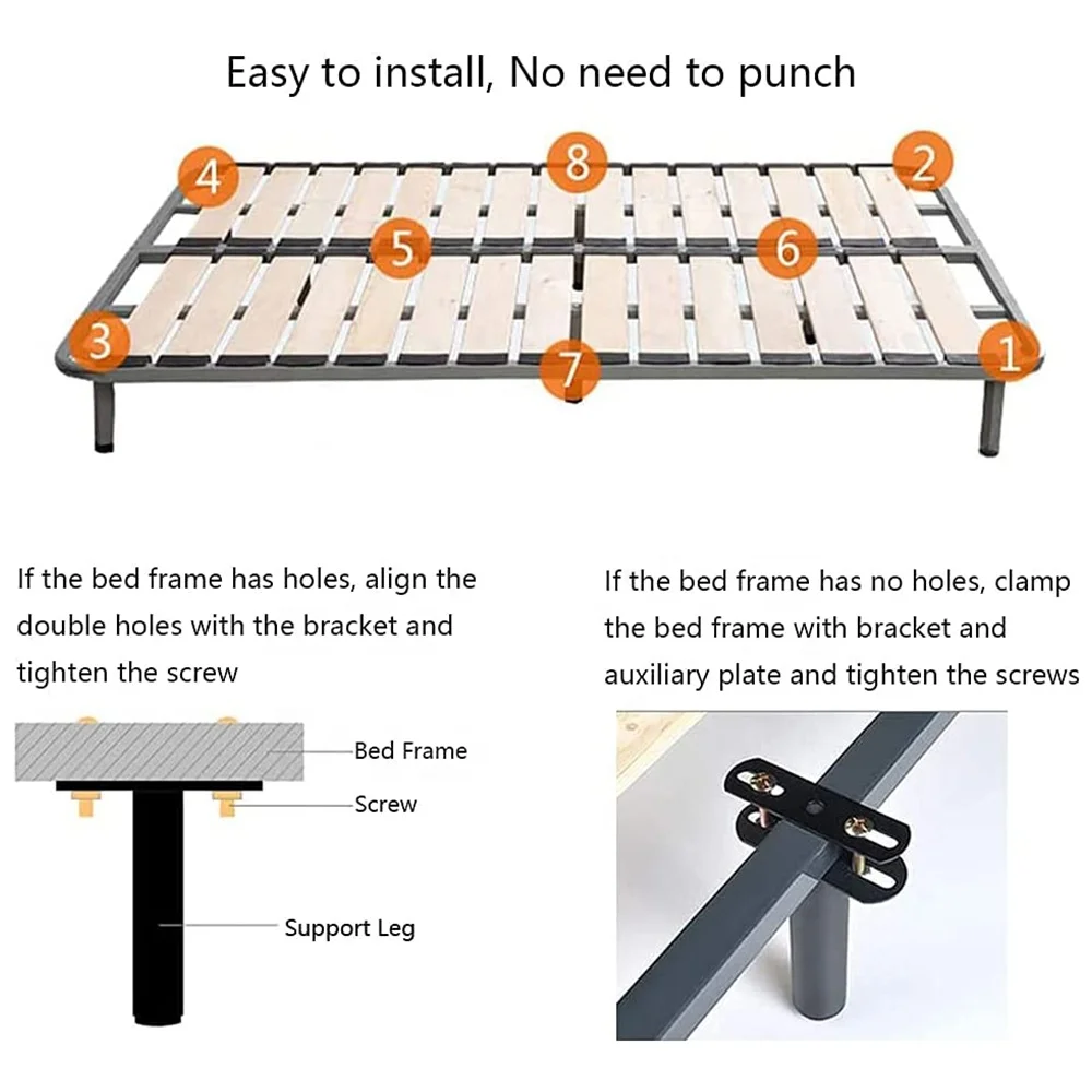 Adjustable Height Center Support Legs for Bed Frame Heavy Duty Sofa Cabinet Bed Frame Furniture Legs