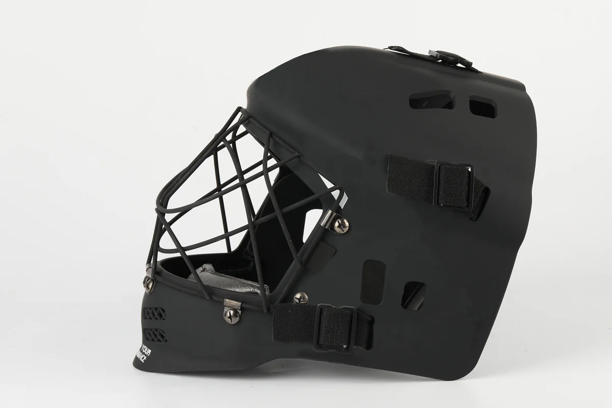 Attractive Goalie Helmet in MATT or GLOSSY Design Cat-Eye Floorball Hockey Goalie Helmet Junior Size