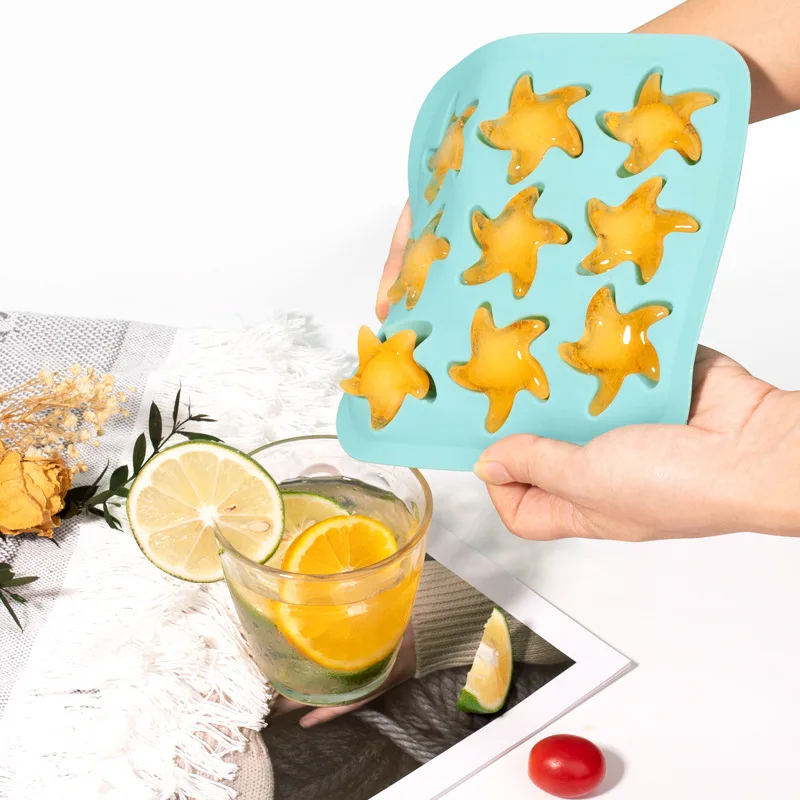 New Style Starfish Shape Silicone Ice Cube Maker Kitchen Tools Accessories Chocolate Mold Smooth And Easy To Demould