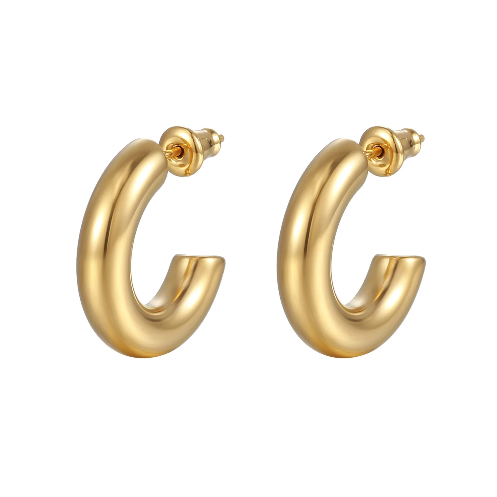 medical 316L stainless steel fancy C shape earring discount cheap high quality no tarnish earring